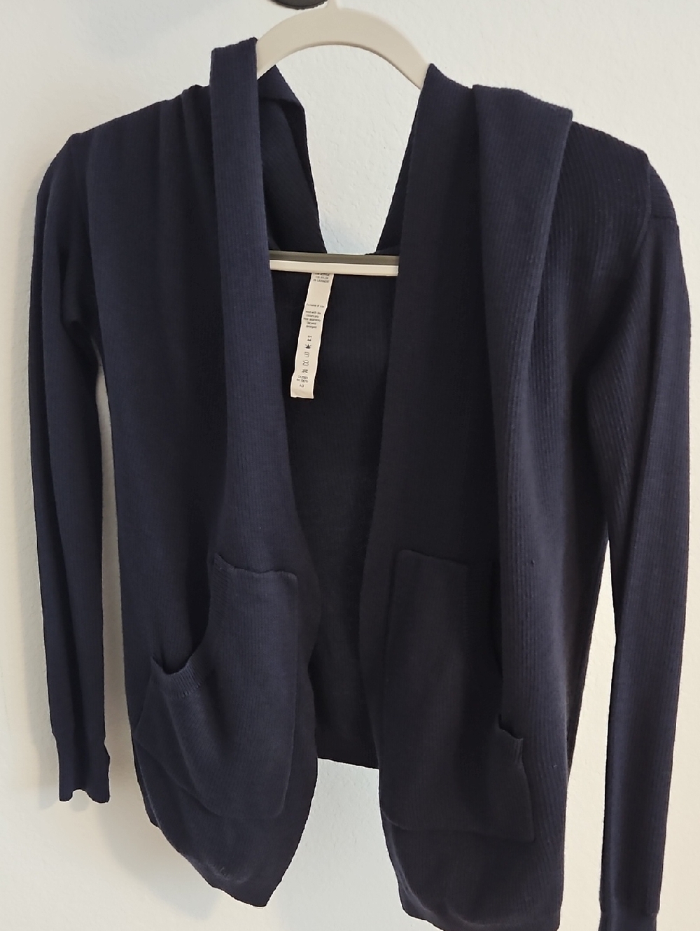 lululemon athletica Navy Blue Ribbed Open Cardigan Sz 2
